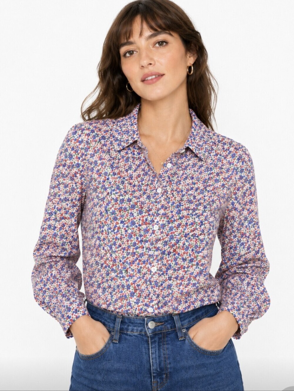 Sezane Pierro Blouse Ditzy Floral 34 NWOT